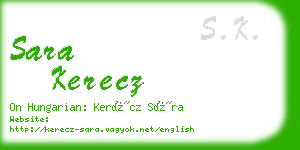 sara kerecz business card